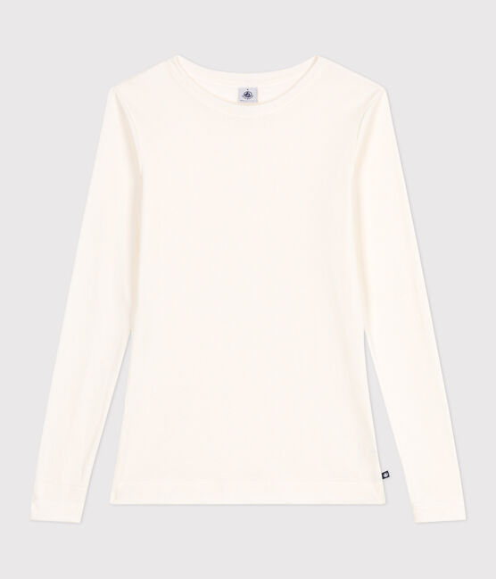 T-shirt L'Iconique a maniche lunghe in misto lana e cotone donna ecru MILK