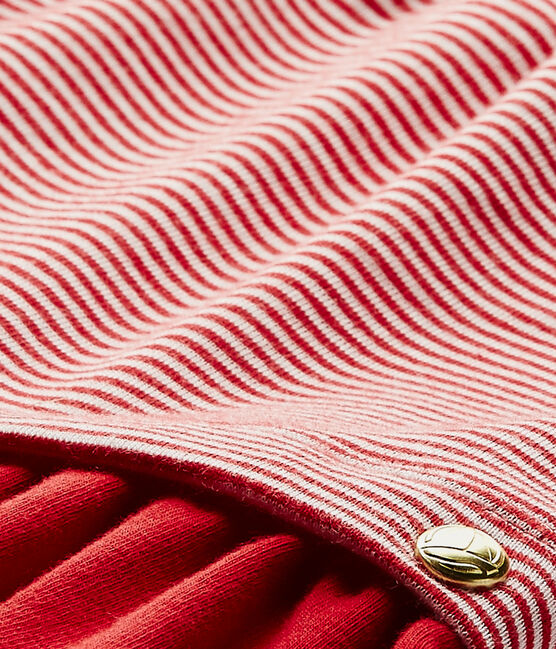 Abito bebé bambina millerighe rosso TERKUIT/bianco MARSHMALLOW