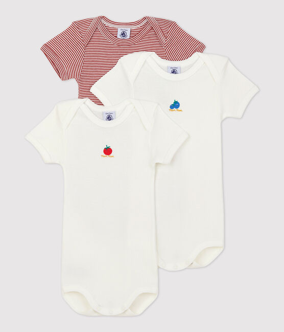 Confezione da 3 body a righe manica corta in cotone variante 1