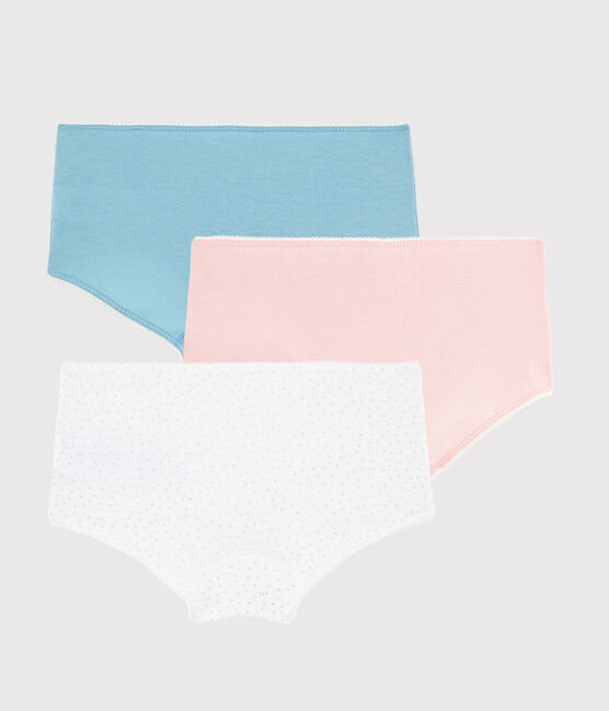Confezione da 3 slip pois argento bambina in cotone biologico e elastan variante 1