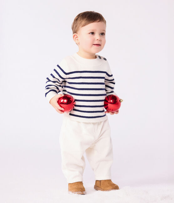 Maglione in stile marinaro in misto lana e cotone a righe neonato blu MARSHMALLOW/ SOIR