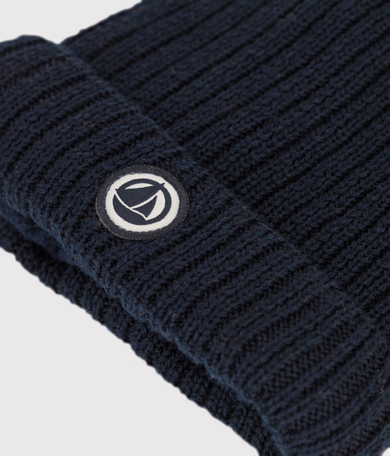 Berretto in maglia bambino foderato in pile riciclato blu