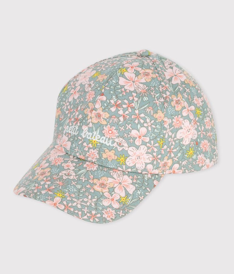 Cappellino fantasia a fiori bambina blu/multicolore