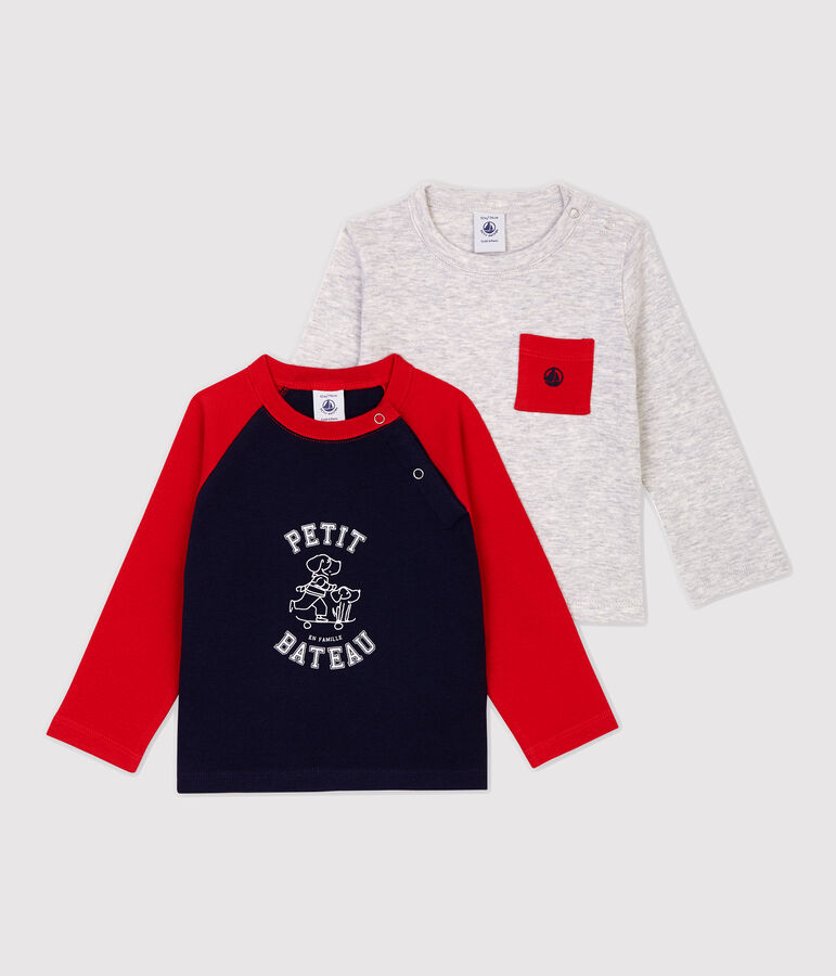 Confezione da 2 t-shirt in cotone beb&egrave;. multicolore