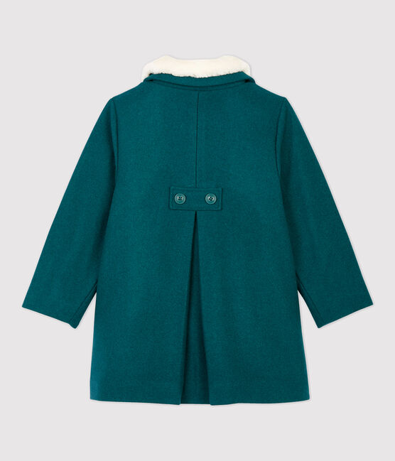 Cappotto bambina in drap di lana verde PINEDE