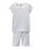 Pigiama corto bambina stampato bianco ECUME/bianco MULTICO