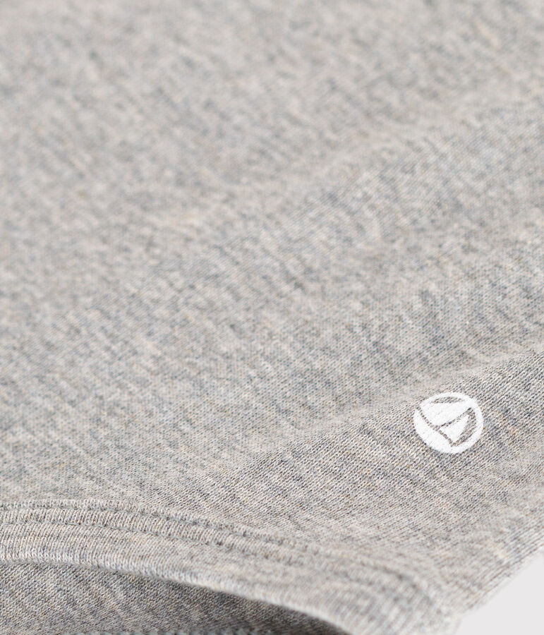 Body a manica lunga con colletto in cotone per beb&egrave; grigio CHATON CHINE