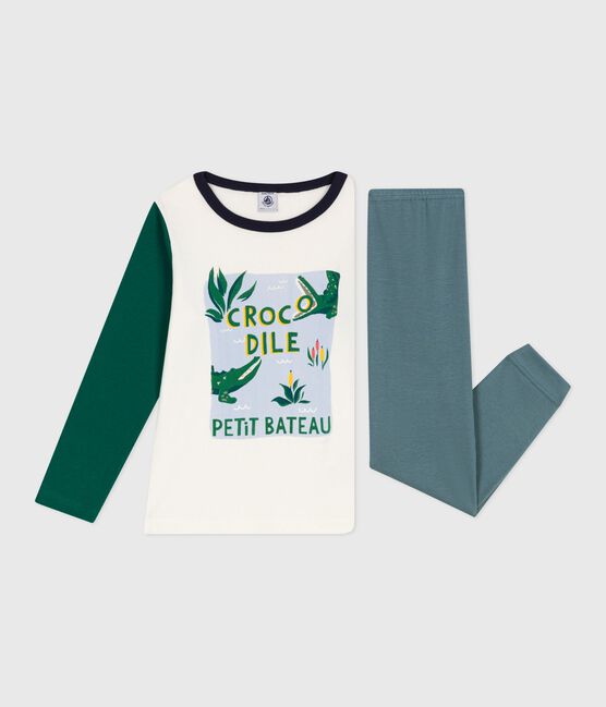 Pigiama bambino in cotone bicolore grigio GOBELIN/ MULTICO