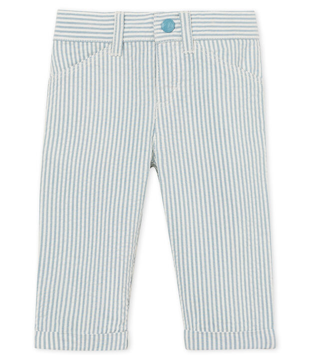 Pantalone maschietto a righe blu/bianco