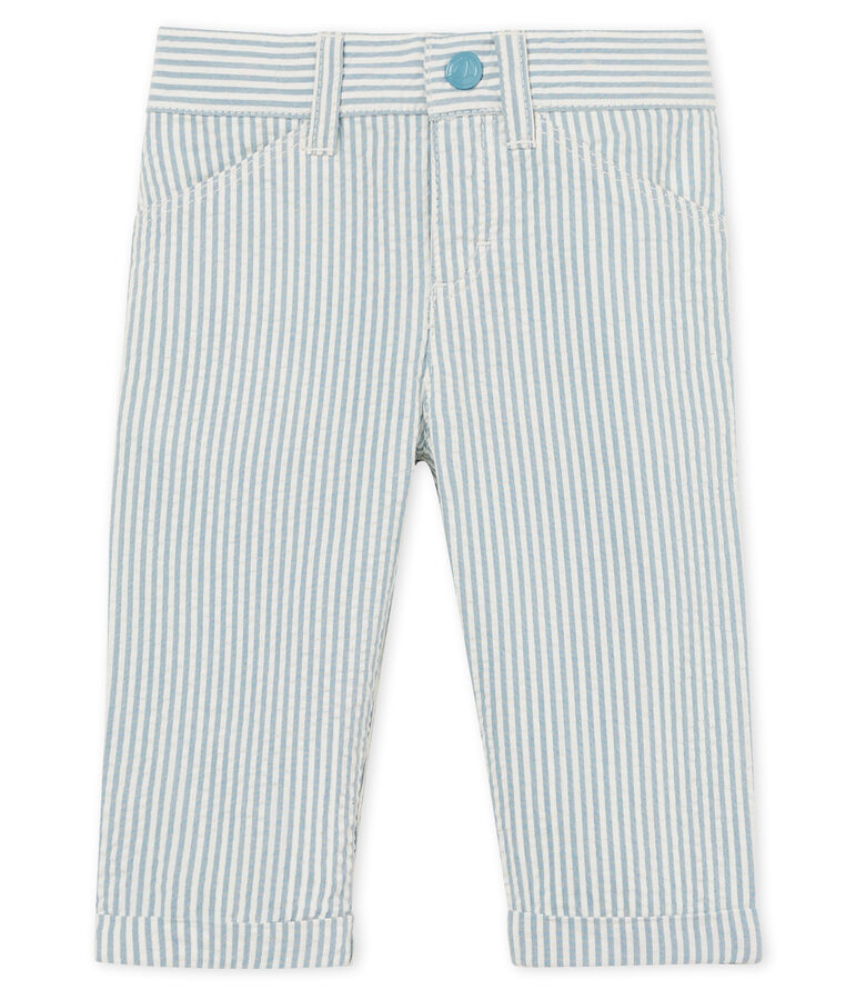 Pantalone maschietto a righe blu/bianco
