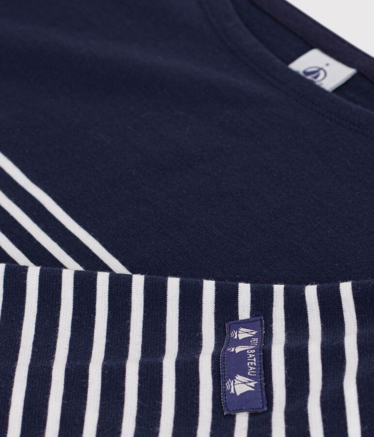 Marini&egrave;re in cotone a righe donna blu SMOKING/bianco MARSHMALLOW