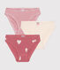 Set di 3 slip in cotone a cuori bambino
