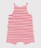 Tutina corta in cotone a righe neonato rosso MARSHMALLOW/ SPI