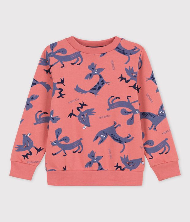 Felpa in molleton bambina / bambino rosa/multicolore