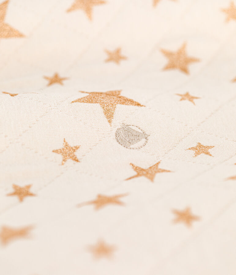 Felpa bambina in tubique stampato ecru