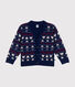 Cardigan in misto lana e cotone lavorato jacquard bambino