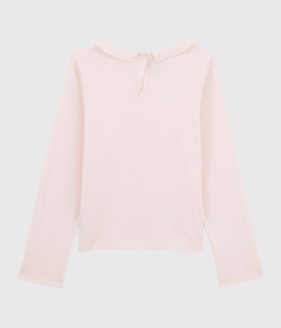 T-shirt bambina a maniche lunghe in cotone rosa FLEUR