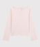 T-shirt bambina a maniche lunghe in cotone rosa FLEUR