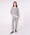 Pigiama in spugna di cotone a righe donna blu/blu