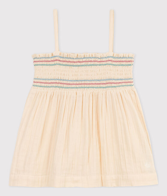 Blusa senza maniche in garza di cotone bambina ecru AVALANCHE