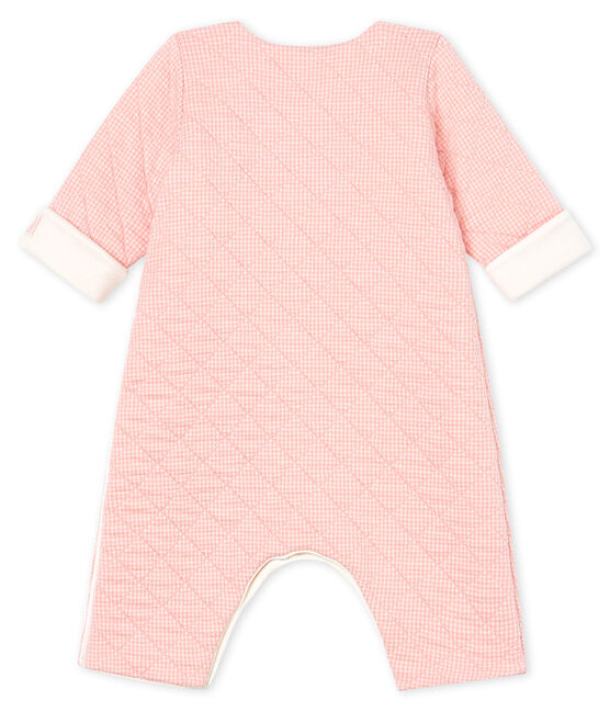 Tutina lunga bebè in tubique trapuntato rosa CHARME/bianco MARSHMALLOW CN