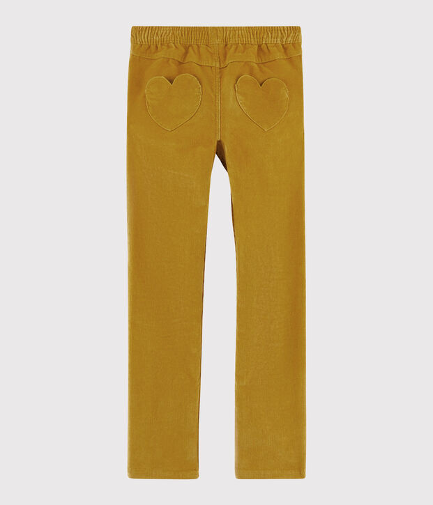 Pantaloni in velluto bambina giallo