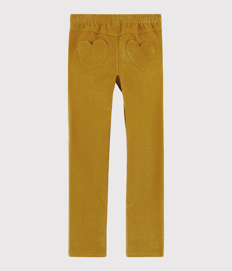 Pantaloni in velluto bambina giallo