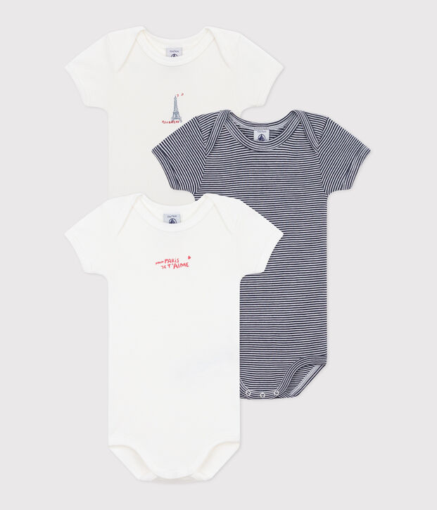 Set da 3 body a maniche corte in cotone neonato multicolore