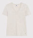 T-shirt L'Iconique scollo a V in cotone tinta unita donna