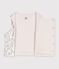 Cardigan senza maniche double face in cotone con stampa neonata bianco/rosa