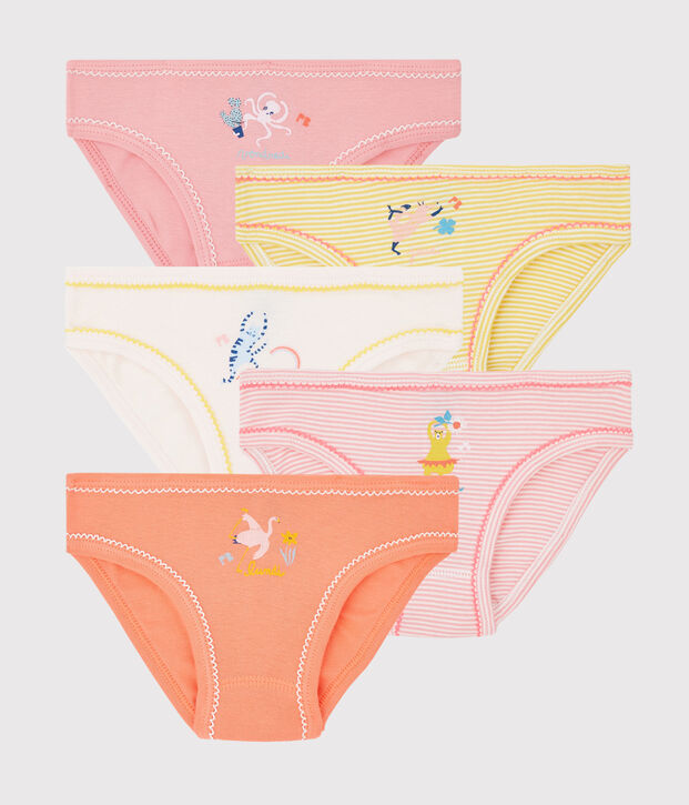 Confezione da 5 slip animali yoga bambina multicolore