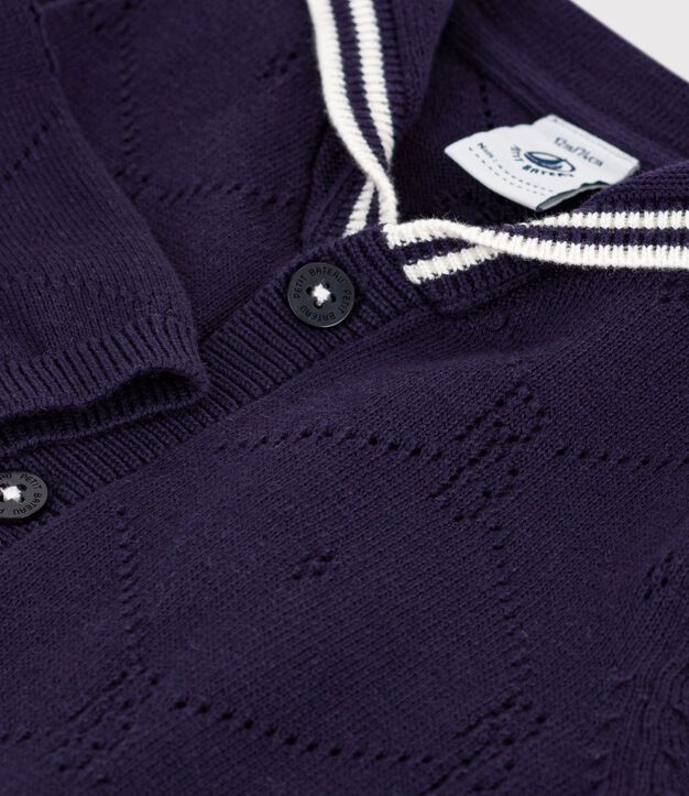 Cardigan con colletto alla marinara in cotone traforato neonato SOIR
