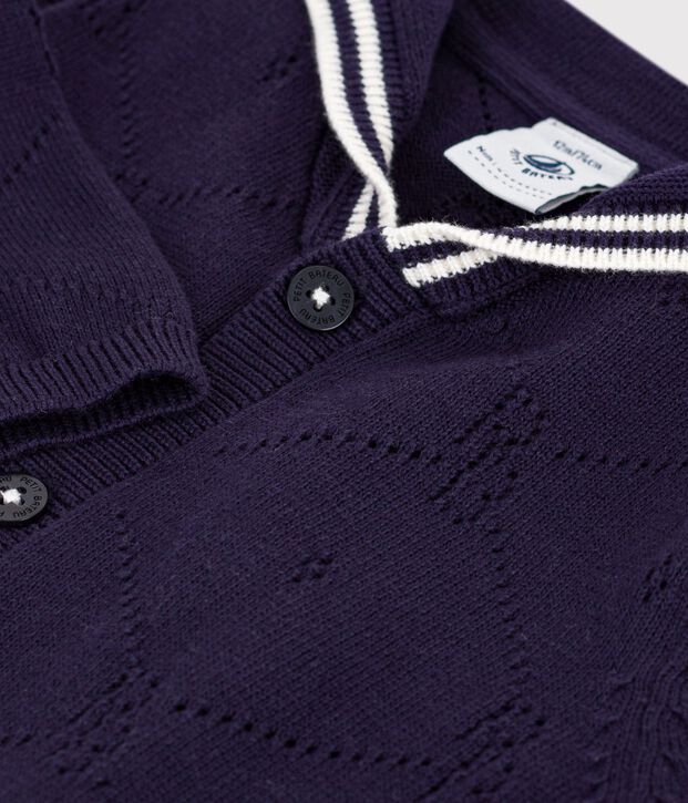 Cardigan con colletto alla marinara in cotone traforato neonato SOIR