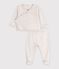 Set neonato in cotone tinta unita con ricamo sul petto MONTELIMAR CHINE