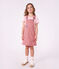 Abito salopette in cotone a righe bambina rosa/rosa