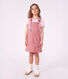 Abito salopette in cotone a righe bambina