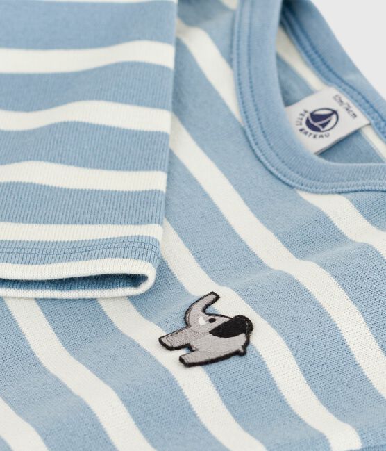 Marinière in cotone neonato blu ADRIATIC/ MILK