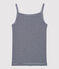 Canottiera con spalline L'ICONIQUE in cotone donna blu SMOKING/bianco MARSHMALLOW