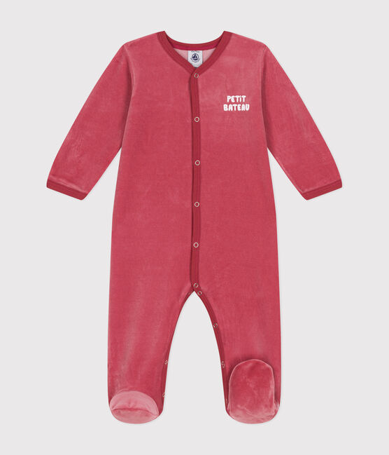 Tutina pigiama neonato in ciniglia rosa PAPI