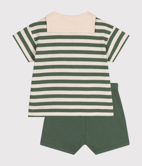 Set bebè t-shirt e pantaloncini in jersey verde CROCO/ AVALANCHE