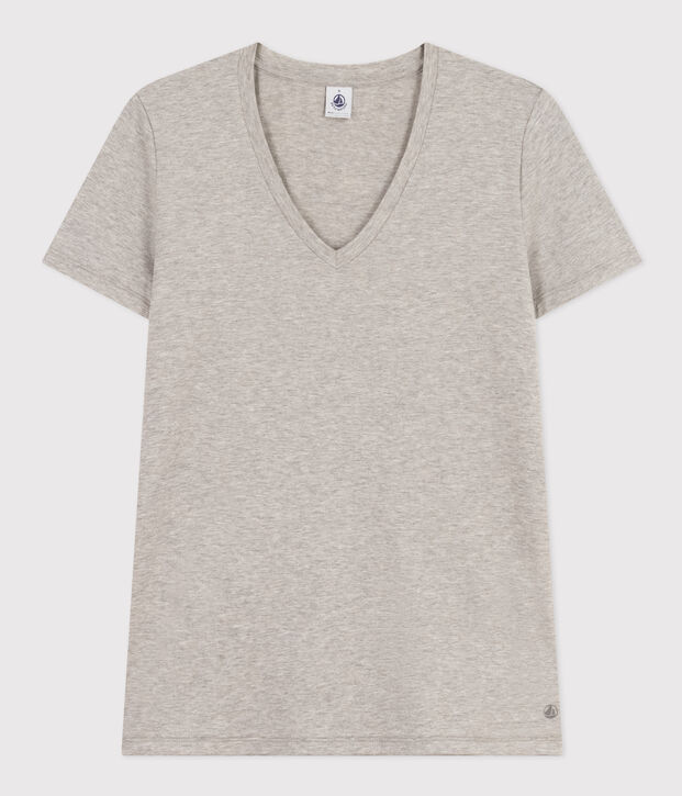 T-shirt LE DROIT scollo a V in cotone Donna grigio