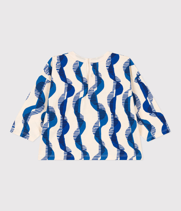 T-shirt a maniche lunghe in jersey stampato per beb&egrave; ecru/multicolore