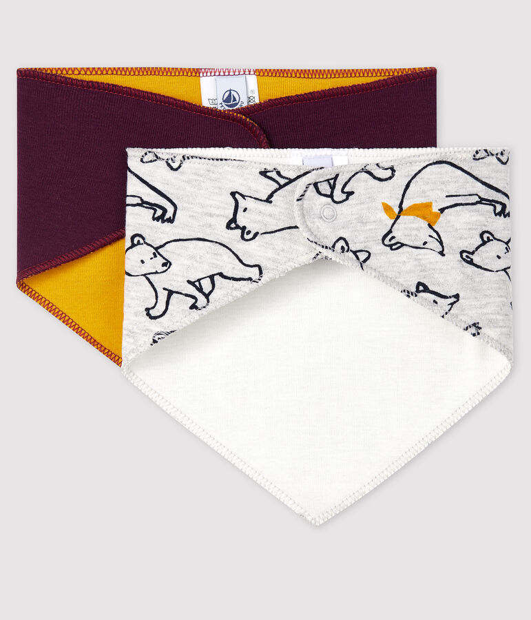 Lotto da 2 bandane-bavaglini beb&egrave; multicolore