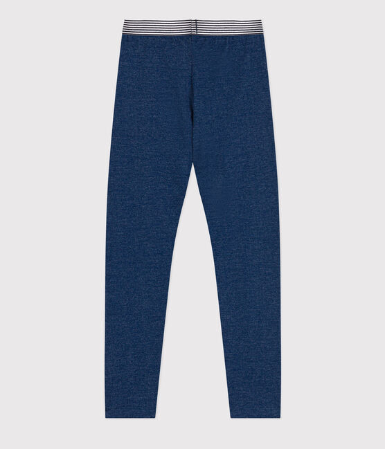 Jeggings in tessuto felpato effetto denim bambina blu MEDIEVAL/beige ECRU