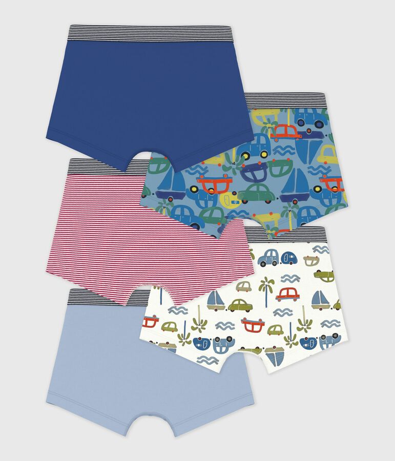 Set di boxer in cotone con stampa di automobili bambino multicolore