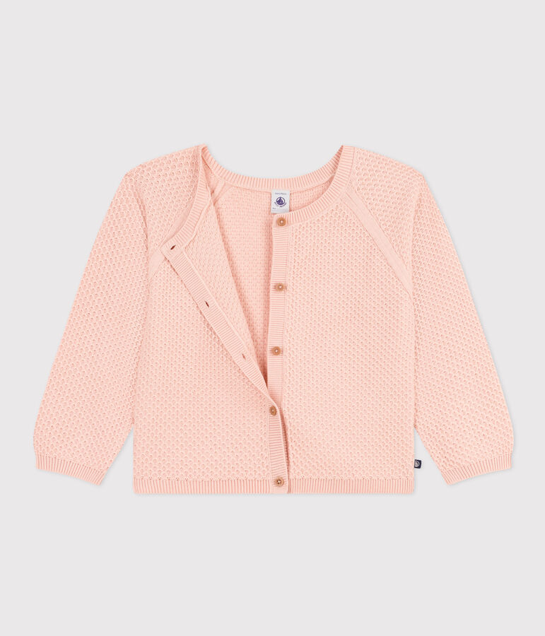 Cardigan in cotone bambina rosa
