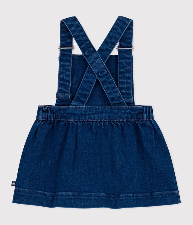 Abito salopette in denim neonata blu