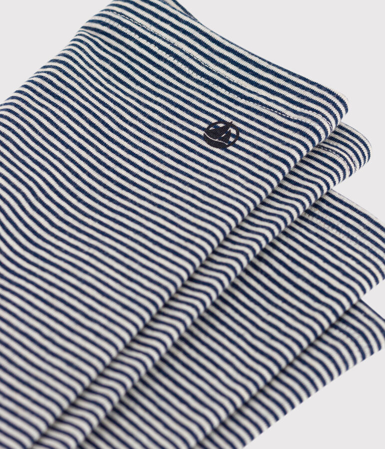 Leggings in tubique bambina blu/beige