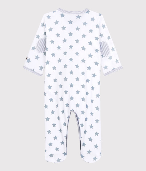Tutina pigiama a stelle grigie bebè in cotone bianco ECUME/grigio MISTIGRI