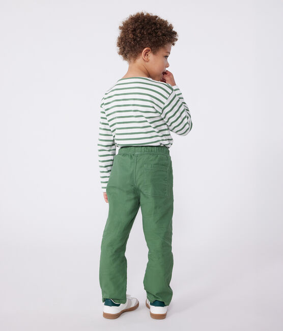 Pantaloni in cotone bambino verde PALMERAIE